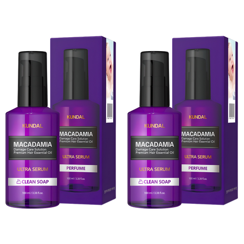 쿤달 울트라 헤어세럼 클린솝향, 100ml, 2개