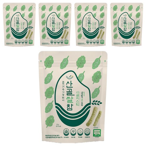 에코맘의산골이유식 산골쌀참, 시금치, 25g, 5개