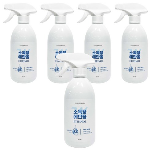 더블유제약 소독용 에탄올 스프레이, 5개, 500ml