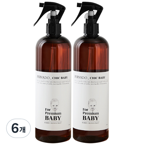 페르바도 칙베이비 어린이 전용 살균 소독제, 500ml, 6개