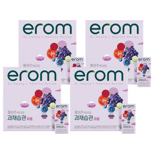 이롬 황성주 과채습관 퍼플 혼합주스, 190ml, 64개