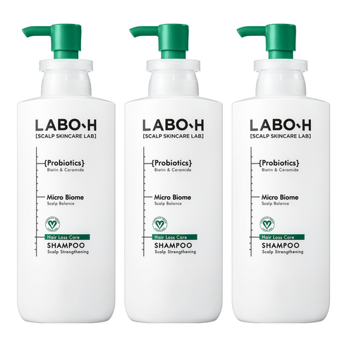 라보에이치 두피강화 클리닉 탈모증상완화 샴푸, 400ml, 3개