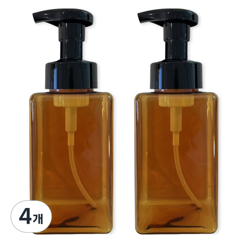 뉴앤룩 디스펜서 핸드워시 거품용기 450ml, 카멜브라운, 4개