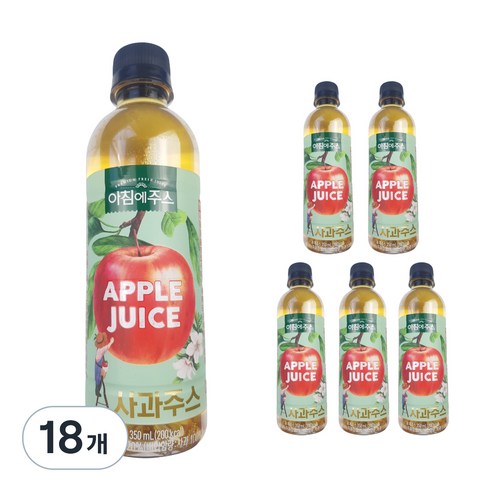 서울우유 아침에주스 사과주스, 350ml, 18개