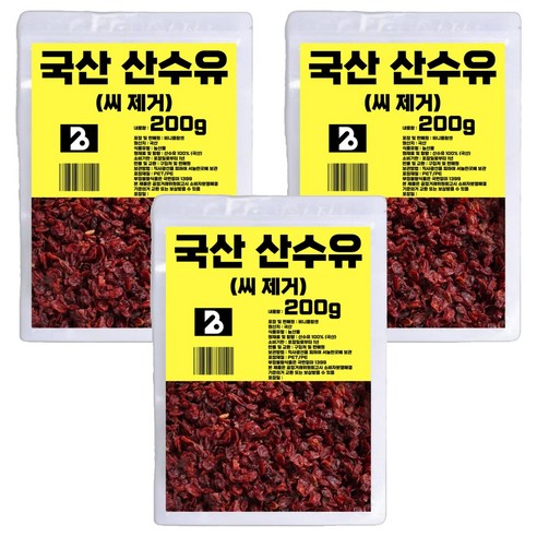 비니플랑센 국산 씨 제거 산수유, 200g, 3개