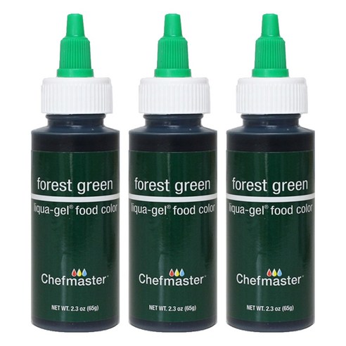 셰프마스터 리쿠아젤 식용색소 포레스트그린, 65g, 3개