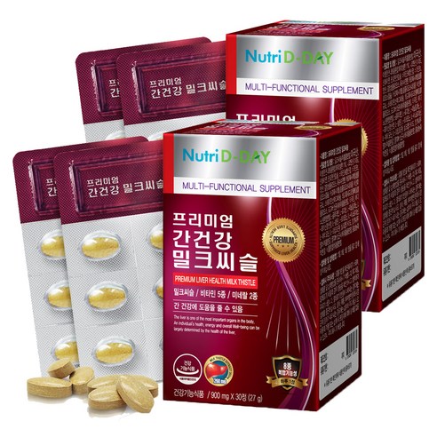 뉴트리디데이 프리미엄 간건강 밀크씨슬, 30정, 2개