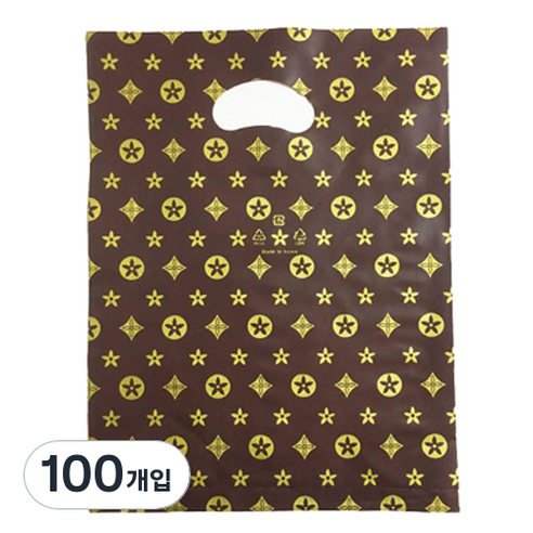 팩스타 펀칭 비닐 포장봉투 가로 25cm x 세로 35cm PE25, 갈색AA, 100개입