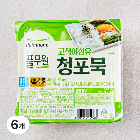 풀무원 고식이섬유 청포묵, 300g, 1개입, 6개