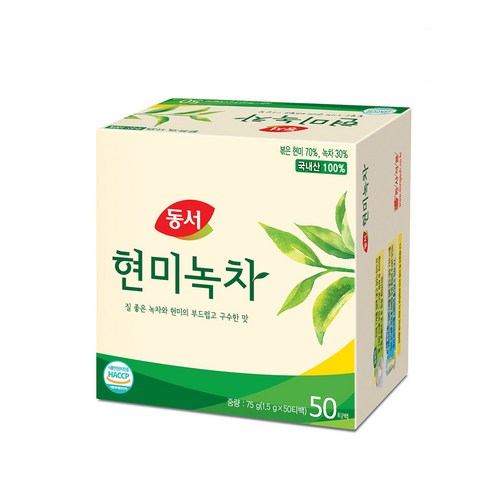 동서 현미녹차 티백 50t, 50개