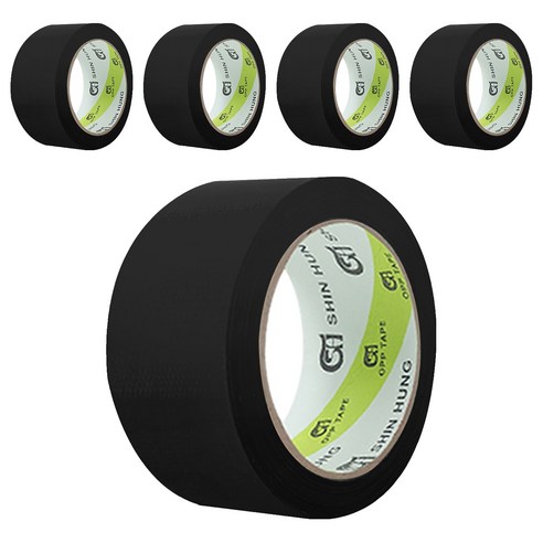 신흥테이프 면테이프 검정 48mm x 15m, 5개