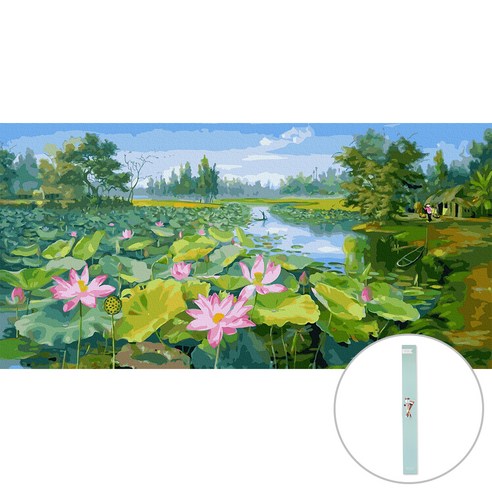 아트조이 DIY 명화그리기 조립형 120 x 60cm, 연꽃이 핀 연못, 1개