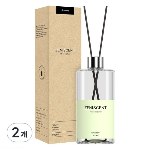 제니센트 무드 디퓨저, 그리너리, 500ml, 2개