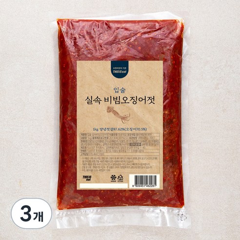 입술 실속 비빔오징어젓, 1kg, 3개