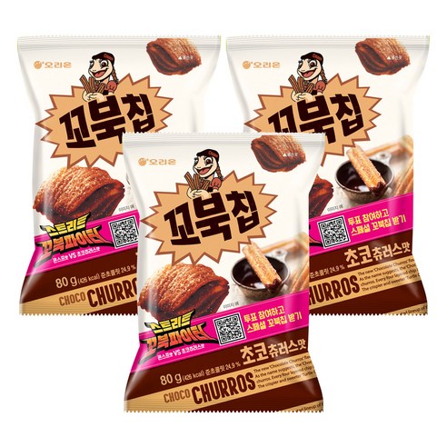 꼬북칩 초코츄러스맛, 80g, 3개