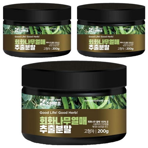 조은약초 회화나무 열매 추출물 건강 분말, 3개, 200g