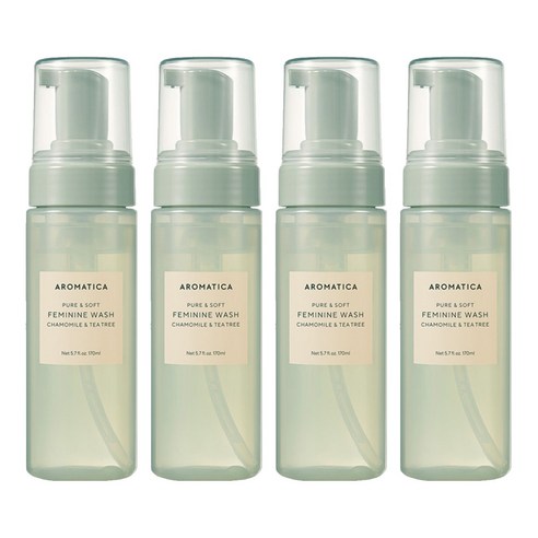 아로마티카 퓨어 앤 소프트 캐모마일 앤 티트리 여성청결제, 170ml, 4개