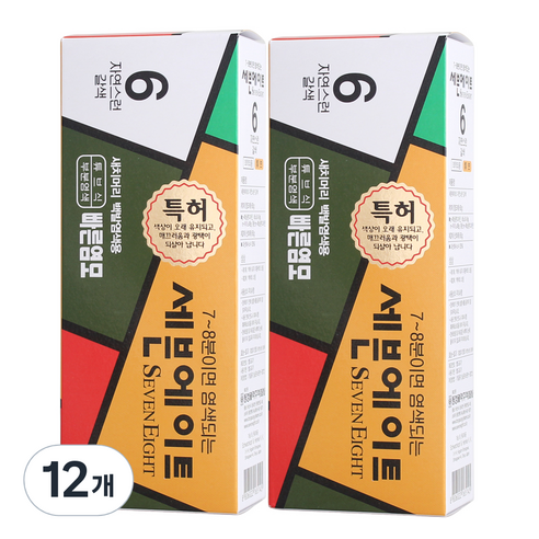 세븐에이트 새치 염색약, 6호 자연스런갈색, 12개