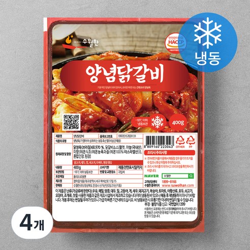 수월한 양념닭갈비 (냉동), 400g, 4개