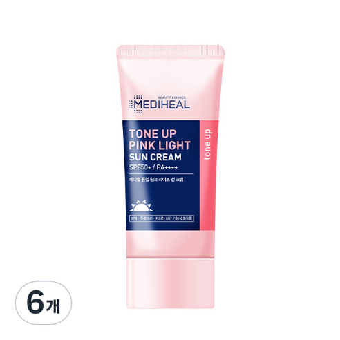메디힐 톤업 핑크 라이트 선 크림 SPF50+ PA++++, 45ml, 6개