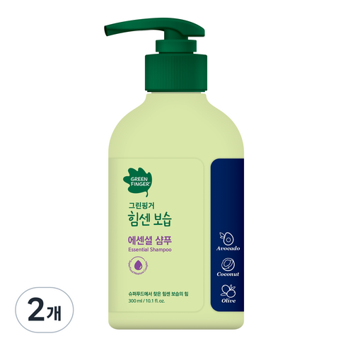 그린핑거 힘센보습 에센셜 샴푸, 2개, 300ml