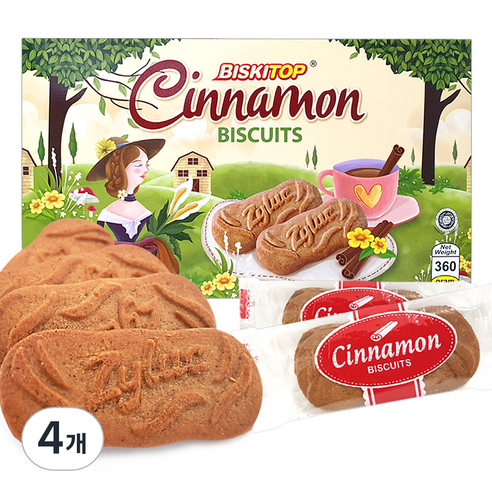 뉴트리365 비스키탑 시나몬 비스킷, 360g, 4개