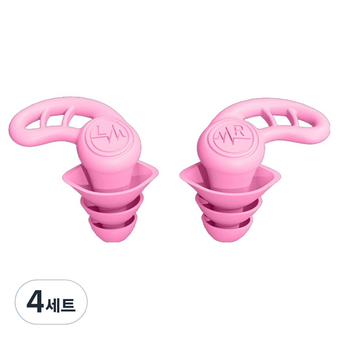 베라망 수면소음 방지 실리콘 J귀마개 2p 세트 핑크, 4세트