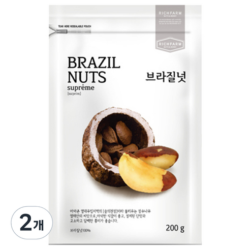 리치팜너트 수프림 브라질넛, 200g, 2개