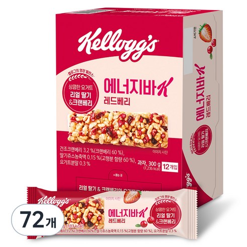 켈로그 레드베리 시리얼 에너지바, 72개, 25g