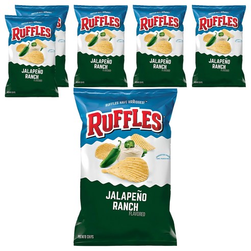 러플스 할라피뇨 렌치맛 감자칩, 184.2g, 6개