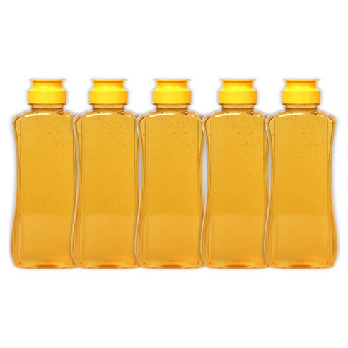 리빙패밀리 원터치 꿀병 용기 노랑뚜껑, 1000ml, 5개