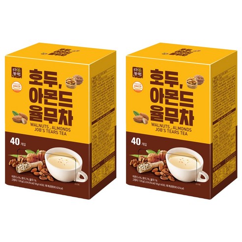 다농원 호두 아몬드 율무차, 40개입, 2개, 18g
