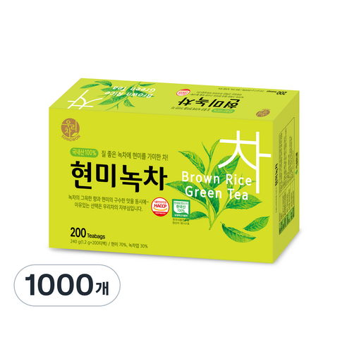 송원식품 현미녹차, 1.2g, 1000개