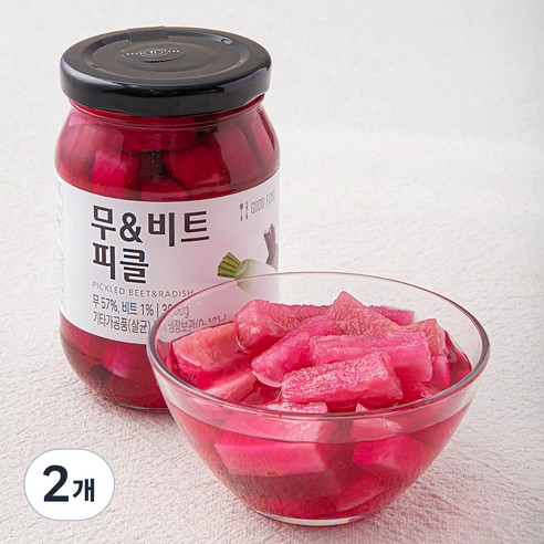 정성식품 무 & 비트 피클, 300g, 2개