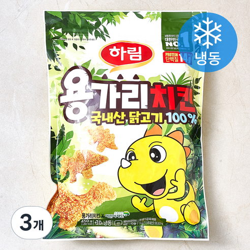 하림 용가리 치킨 (냉동), 450g, 3개