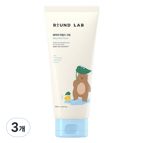 라운드랩 베이비 마일드 크림, 3개, 200ml