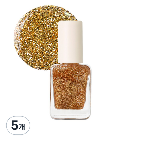 파셋 셀럽 네일컬러 폴리쉬 매니큐어 7ml, 49 트윙클골드, 5개