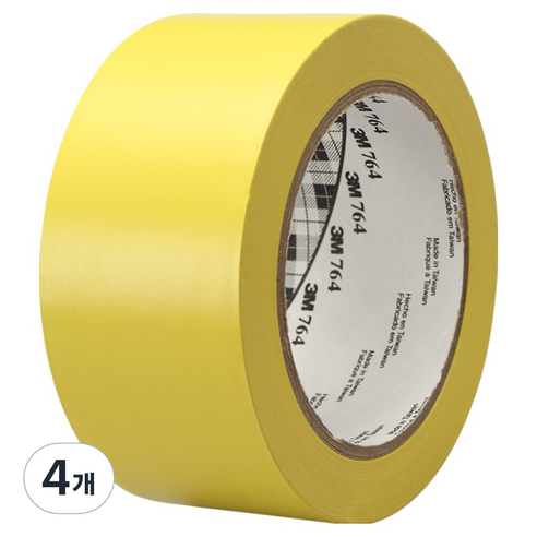 3M 바닥 라인 764 테이프 노랑 50.8mm x 32.9m, 4개