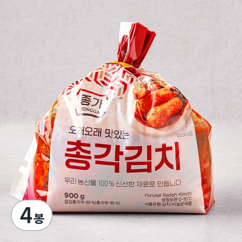종가 총각김치, 900g, 4봉