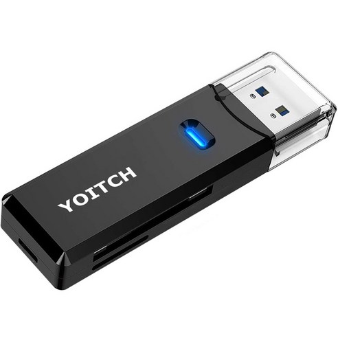 USB-C 요이치 USB 3.0 SD카드 리더기, YG-CR300, 블랙