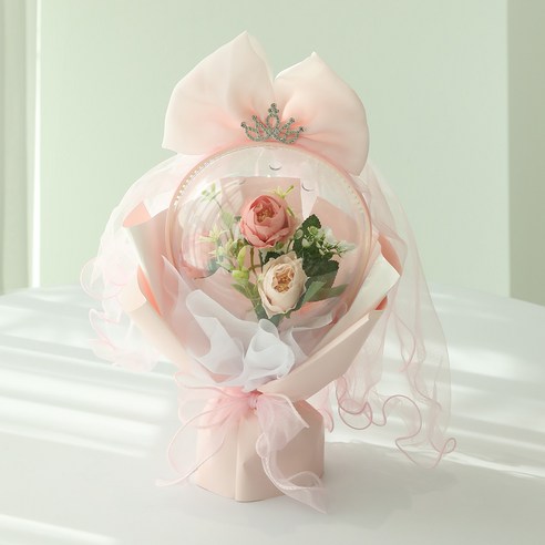 뷰티풀데코센스 티아라 공주 꽃다발, 핑크