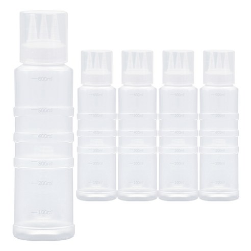 일상속반짝 국내생산 잘라쓰는 소스통 3구 뚜껑 포함, 600ml, 5개