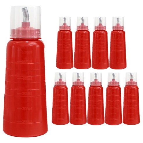 일상속반짝 국내생산 뚜껑 위생 초장 용기 레드, 530ml, 10개