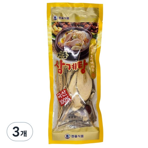 청솔식품 국산 100% 전통 백숙 삼계탕 육수 재료 원물형, 80g, 3개