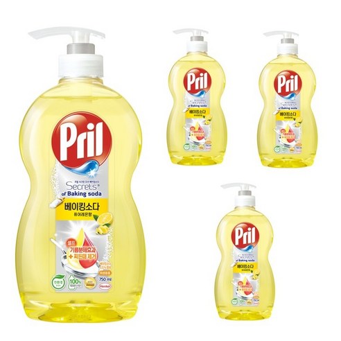 프릴 시크릿 오브 베이킹소다 퓨어레몬 향, 750ml, 4개