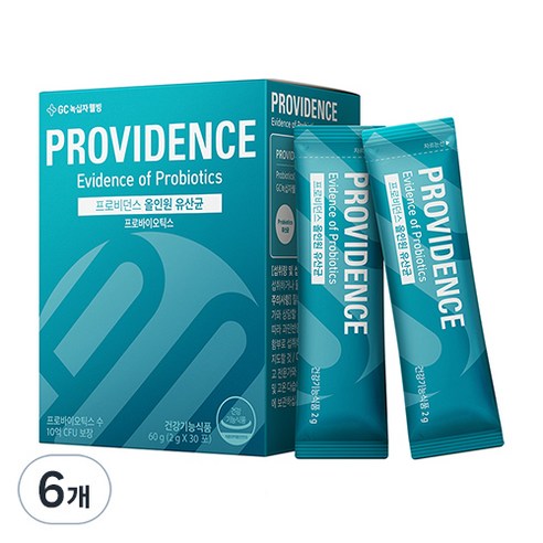 GC녹십자웰빙 프로비던스 올인원 유산균 프로바이오틱스 30p, 60g, 6개