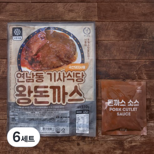 연남동기사식당 왕돈까스 330g + 소스팩 150g 세트 (냉동), 6세트