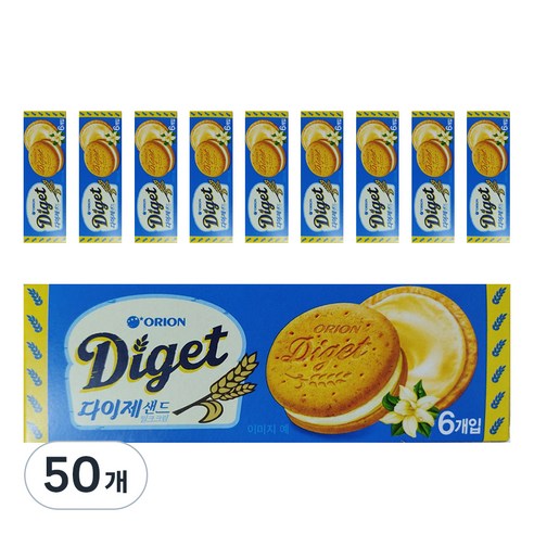 오리온 다이제 밀크크림 샌드, 70g, 50개