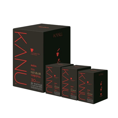 카누 다크로스트 아메리카노 원두커피믹스, 1.6g, 30개입, 4개