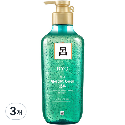 려 청아 딥클렌징 쿨링 샴푸, 3개, 550ml